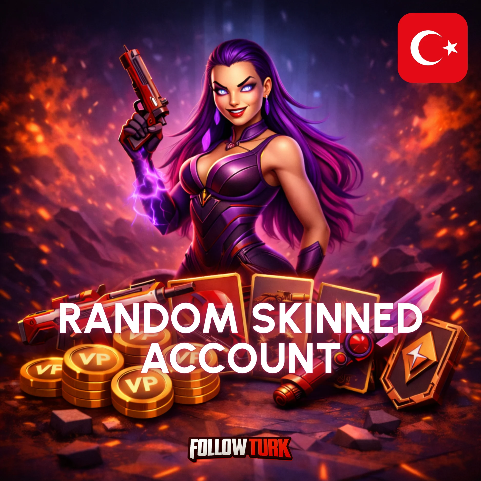 TR - Akun Valorant Skinned Random Turki (Akses Penuh) - FollowTurk