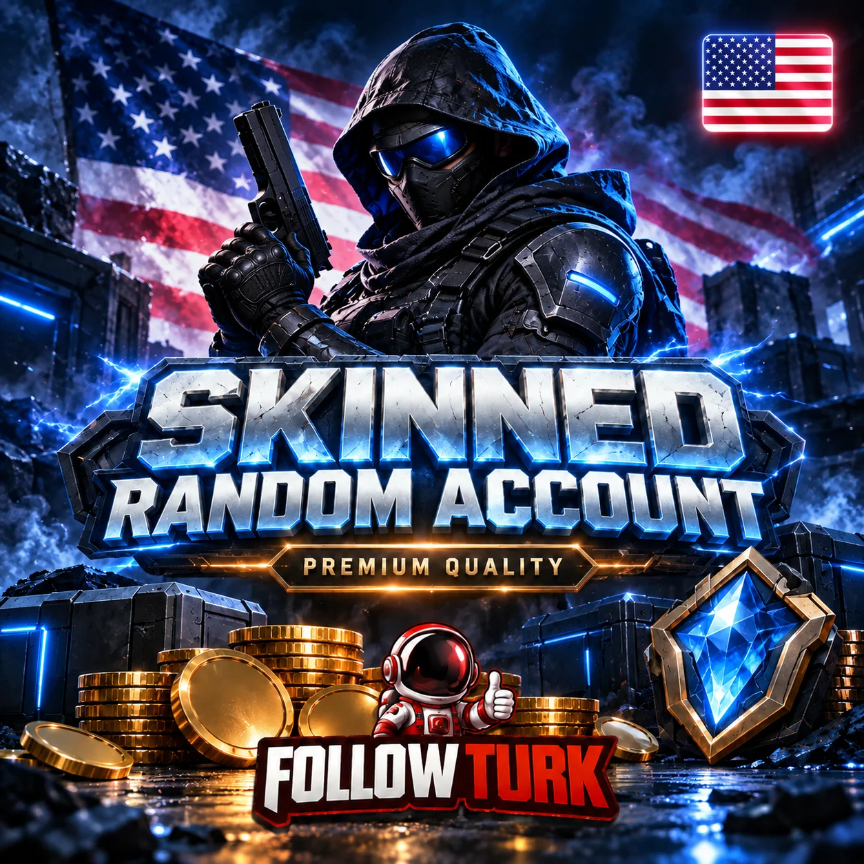 NA - Amerika Utara Akun Skinned Acak - Akses Penuh - FollowTurk