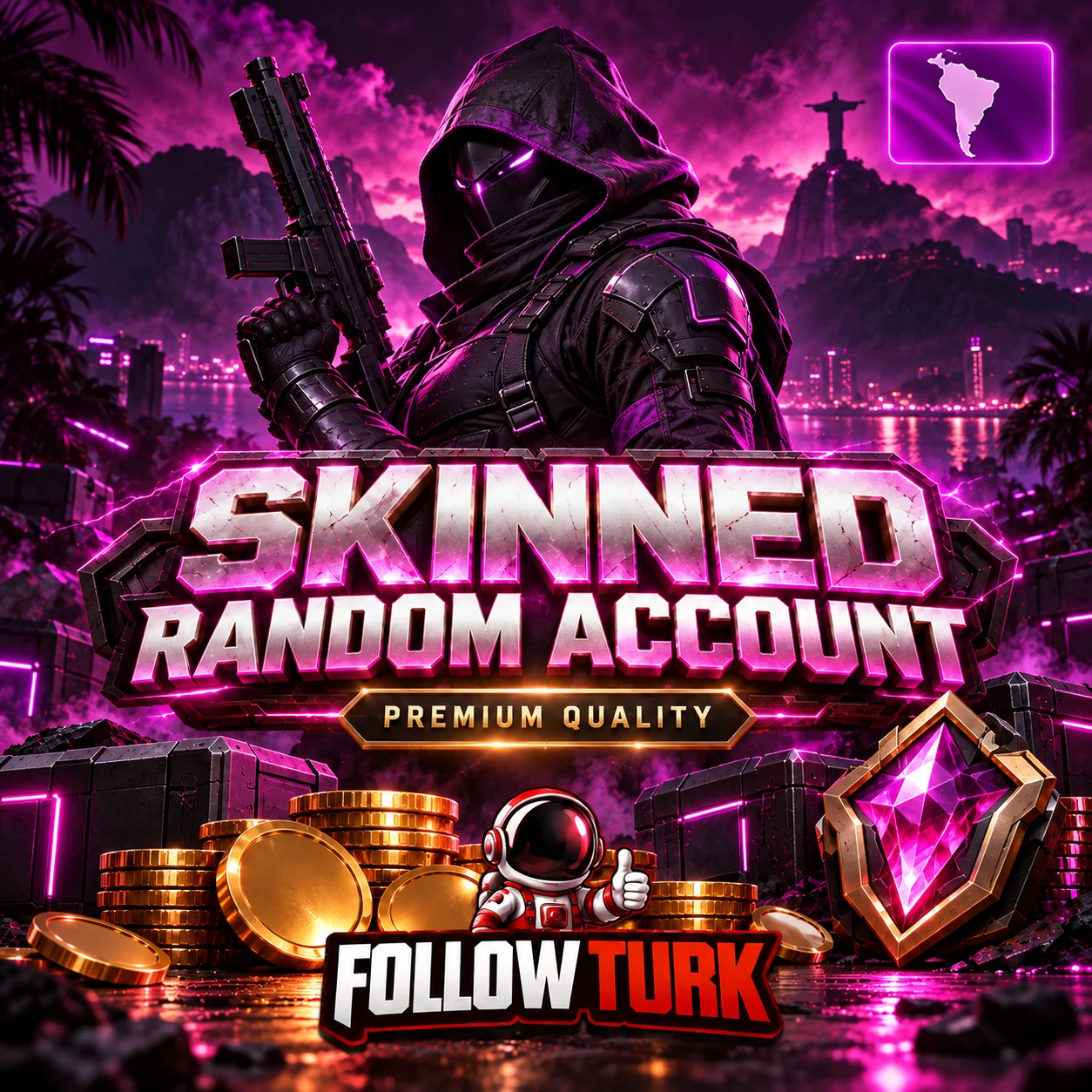 LA - Akun Skinned Acak Latin America - Akses Penuh - FollowTurk